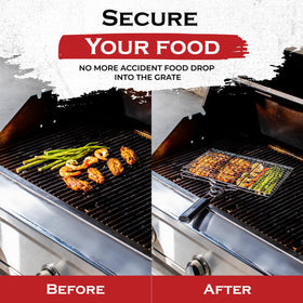 SHIZZO stainless steel skewers ensure sturdy grilling and easy turning.