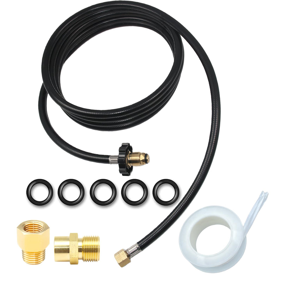 SHJDHX 12ft propane torch hose connector enables quick setup for weed torches outdoors.
