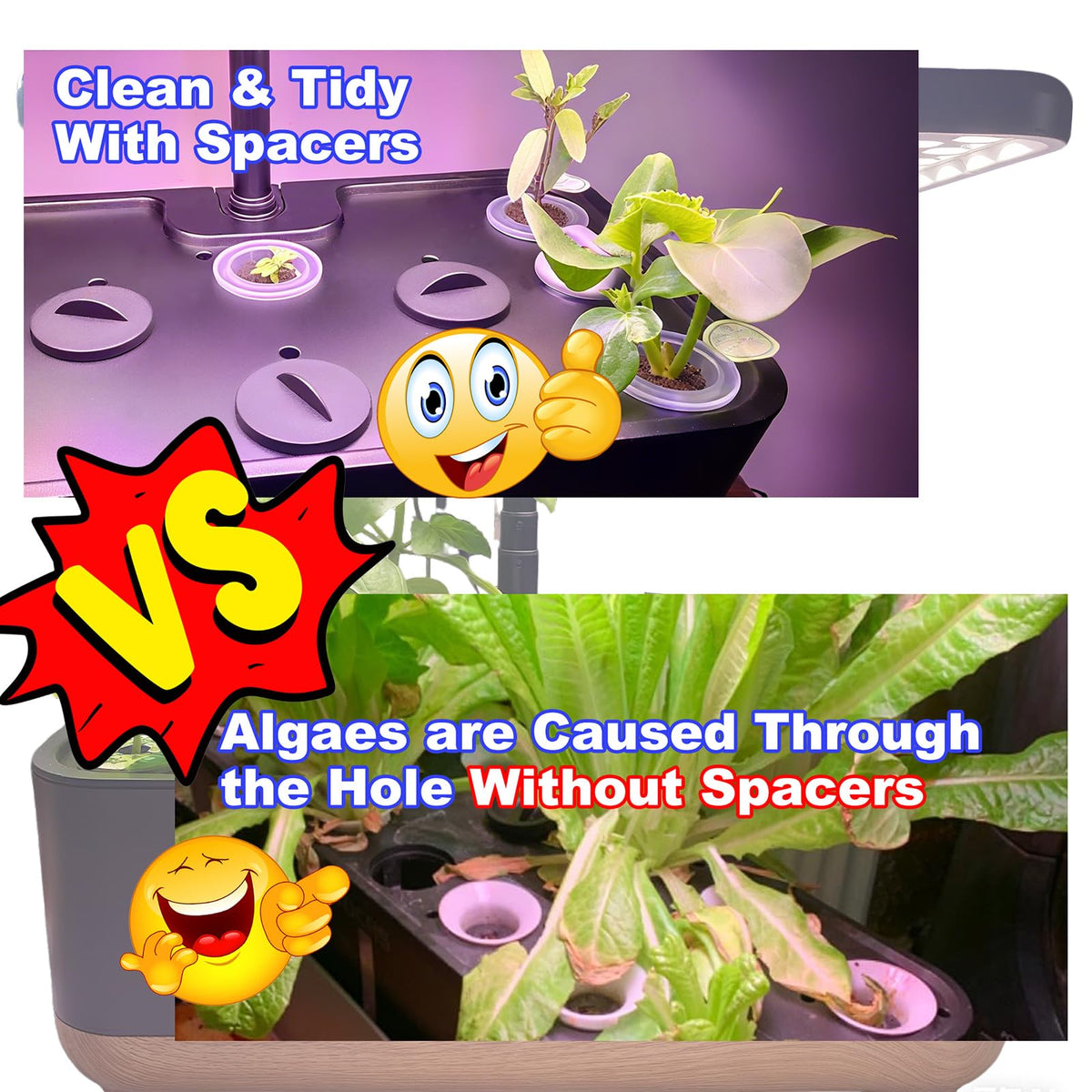 Shmodanlp Aerogarden Extra spacer cap is easy to install without tools.