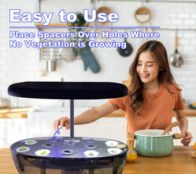 Shmodanlp Aerogarden Farm spacer cap blocks excess light for roots.