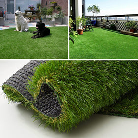 SHNOSU artificial grass on patio with drainage holes for easy cleaning