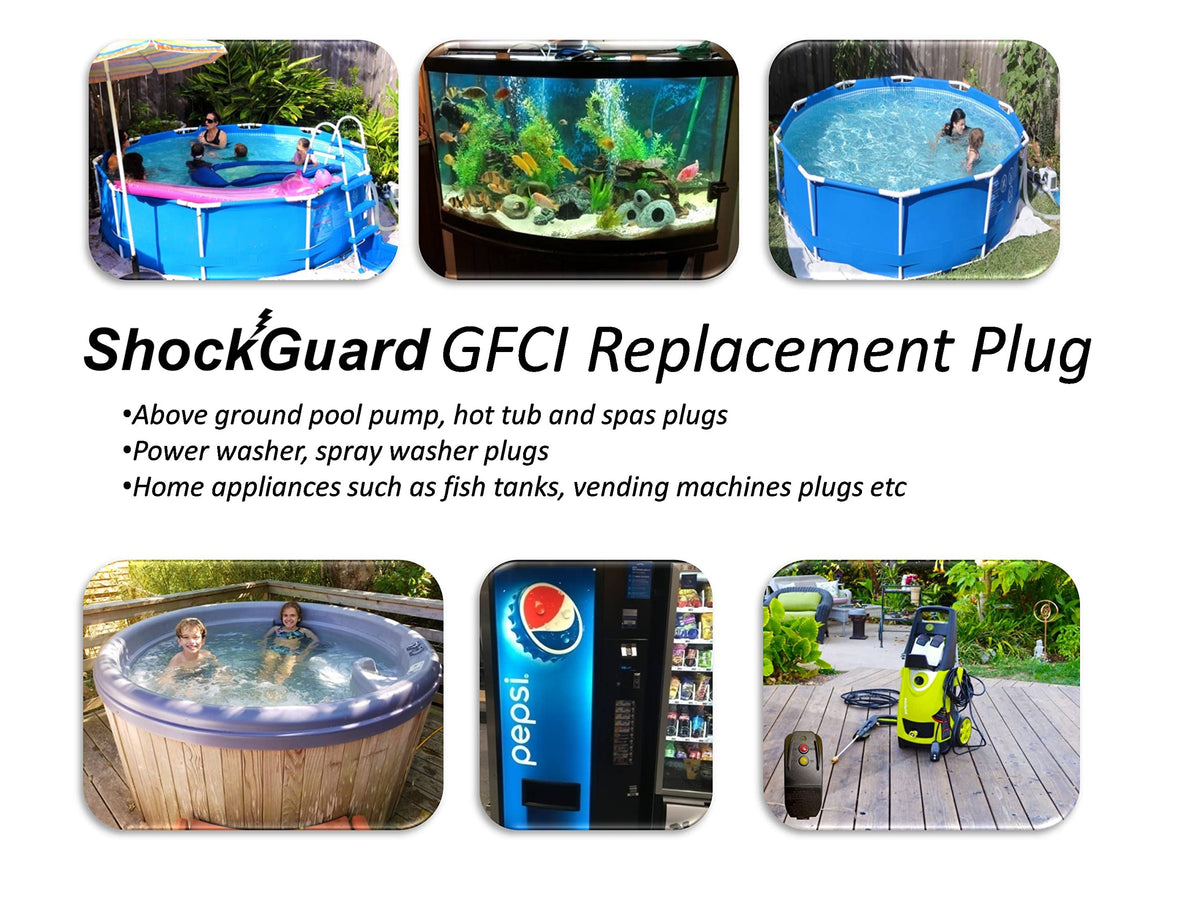 ShockGuard GFCI replacement plug compact packaging for easy storage and transport.