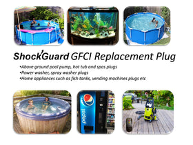 ShockGuard GFCI replacement plug compact packaging for easy storage and transport.