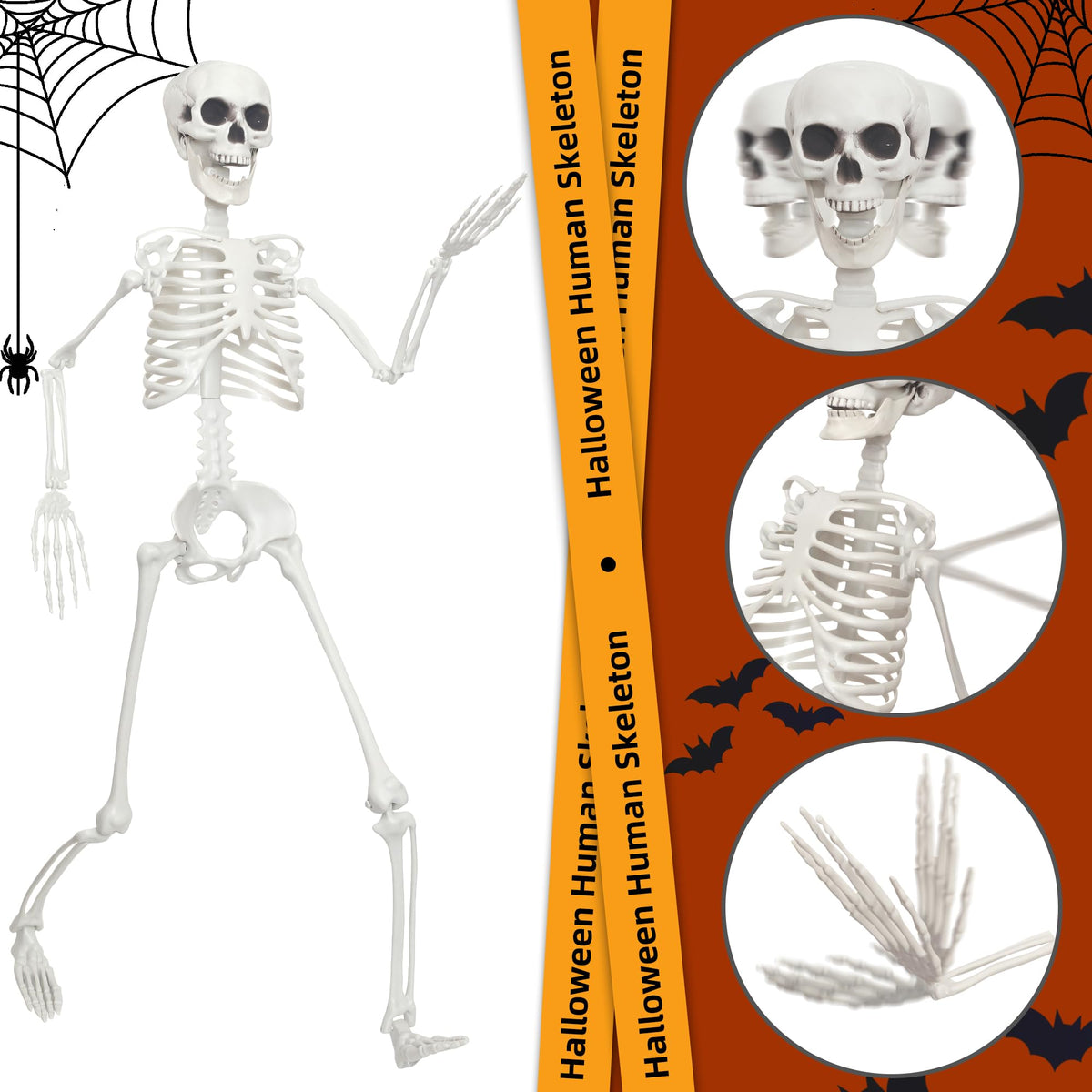 SHOCOSTO skeleton suitable for indoor and outdoor Halloween decor.