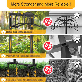 Shomextol freestanding hose stand in black allows repositioning without tools.