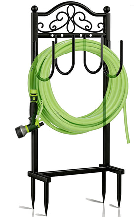 Shomextol hose holder with four spikes secures hoses and prevents sagging.