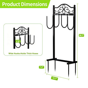 Shomextol hose holder with rectangular dual-tube frame for balanced support.