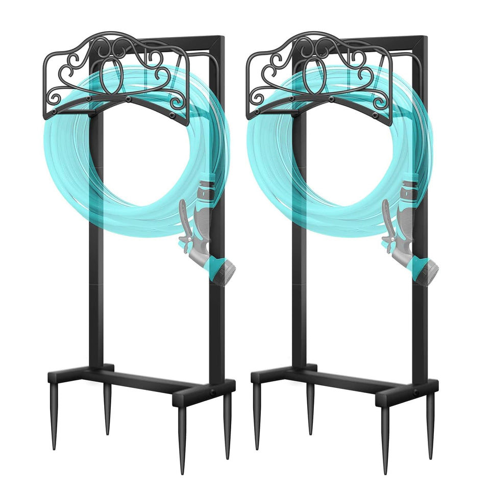 Shomextol two-pack hose holder front view for double-capacity watering storage.