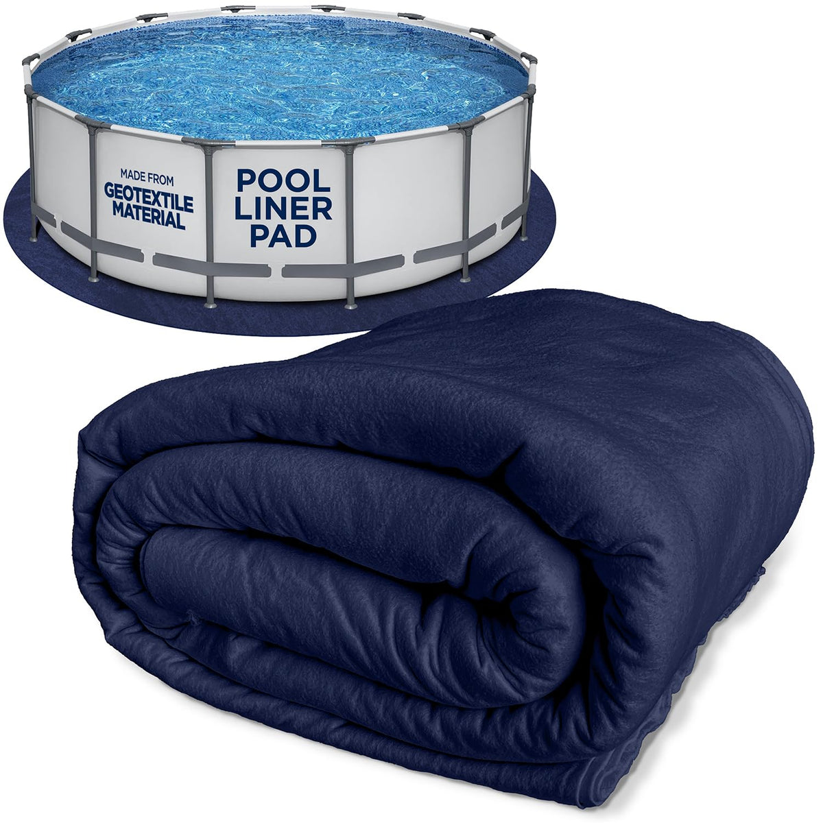Shop Square 12-foot pool liner pad shown under pool lining to guard against punctures