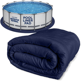 Shop Square 12-foot pool liner pad shown under pool lining to guard against punctures