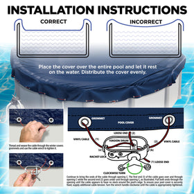 Shop Square 15ft round pool cover edge with grommets demonstrates durable anchoring.