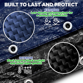 Shop Square 18ft round pool cover installation-winch shows easy setup with cable and winch.