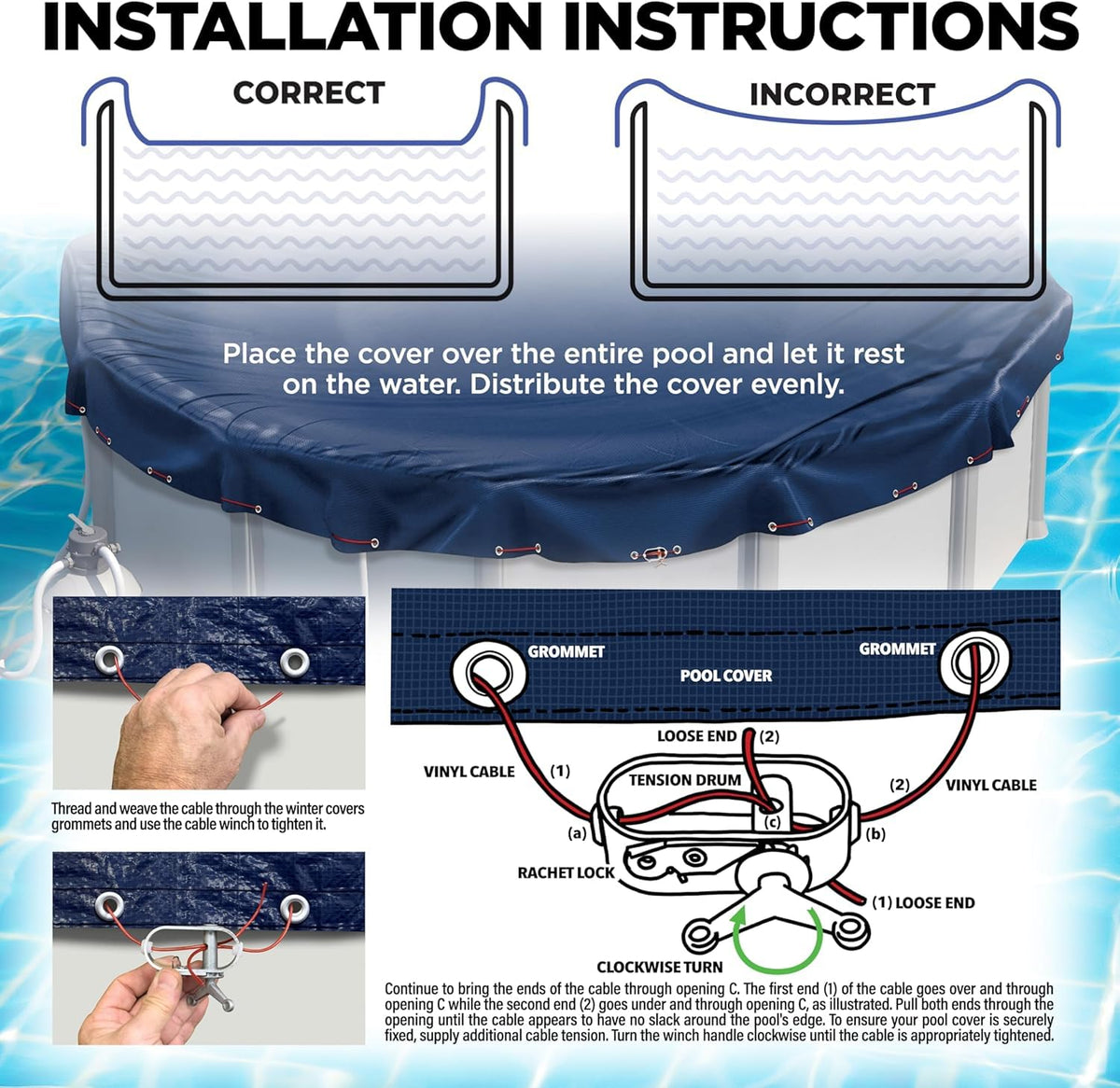 Shop Square 18ft round pool cover winter-protection demonstrates snow and debris defense.