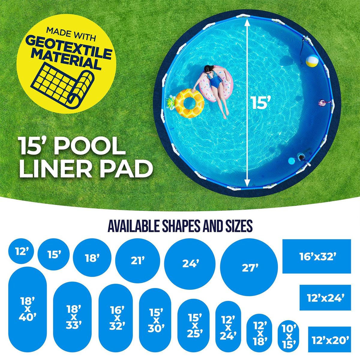 Shop Square above-ground pool pad protects metal components from moisture.