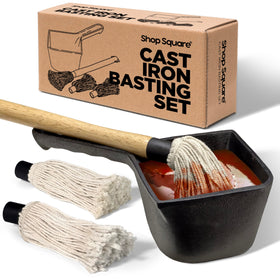 Shop Square cast iron sauce pot for durable basting during grilling.