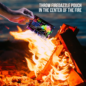 Colorful flame close-up by Shop Square Fire Dazzle packets enhancing mood lighting