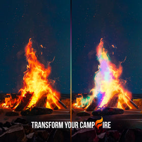 Shop Square Fire Dazzle packets in a fire pit scene with colorful flames