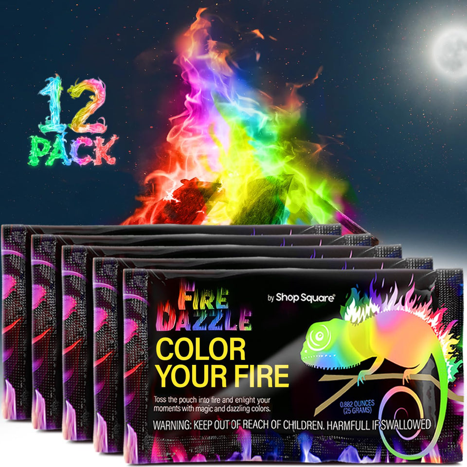 Shop Square Fire Dazzle packets in packaging display showing easy setup and vibrant color