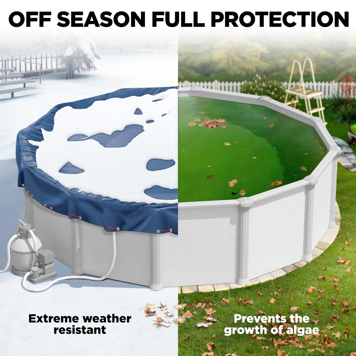 Shop Square pool cover cable and winch kit highlights easy, snug installation.