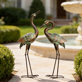 Shorayn distinctive yard art complements gardens, patios, and ponds.