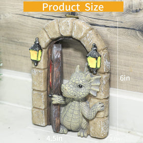 SHOWFEICAT fairy door dragon figurine adds whimsical garden touch