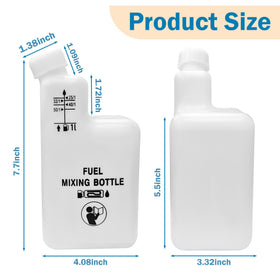 Showingo 1L bottle shows measurement marks for easy, mess-free fuel mixing.