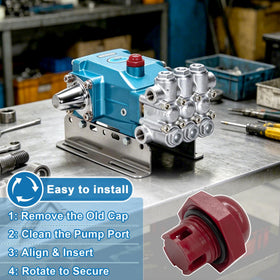 Showingo installation diagram for easy DIY cap replacement.