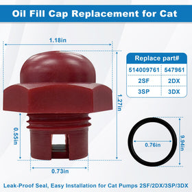 Showingo oil fill cap red for 2DX ensuring snug seal during maintenance.