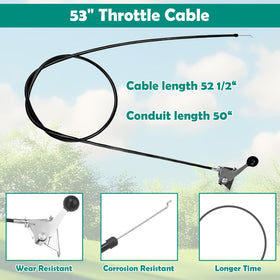 Showingo throttle cable for Maverick mower improves engine response.