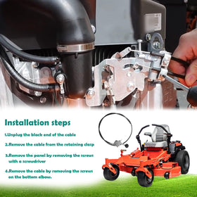Showingo throttle cable with installation-ready wiring for Compact Outlaw models.