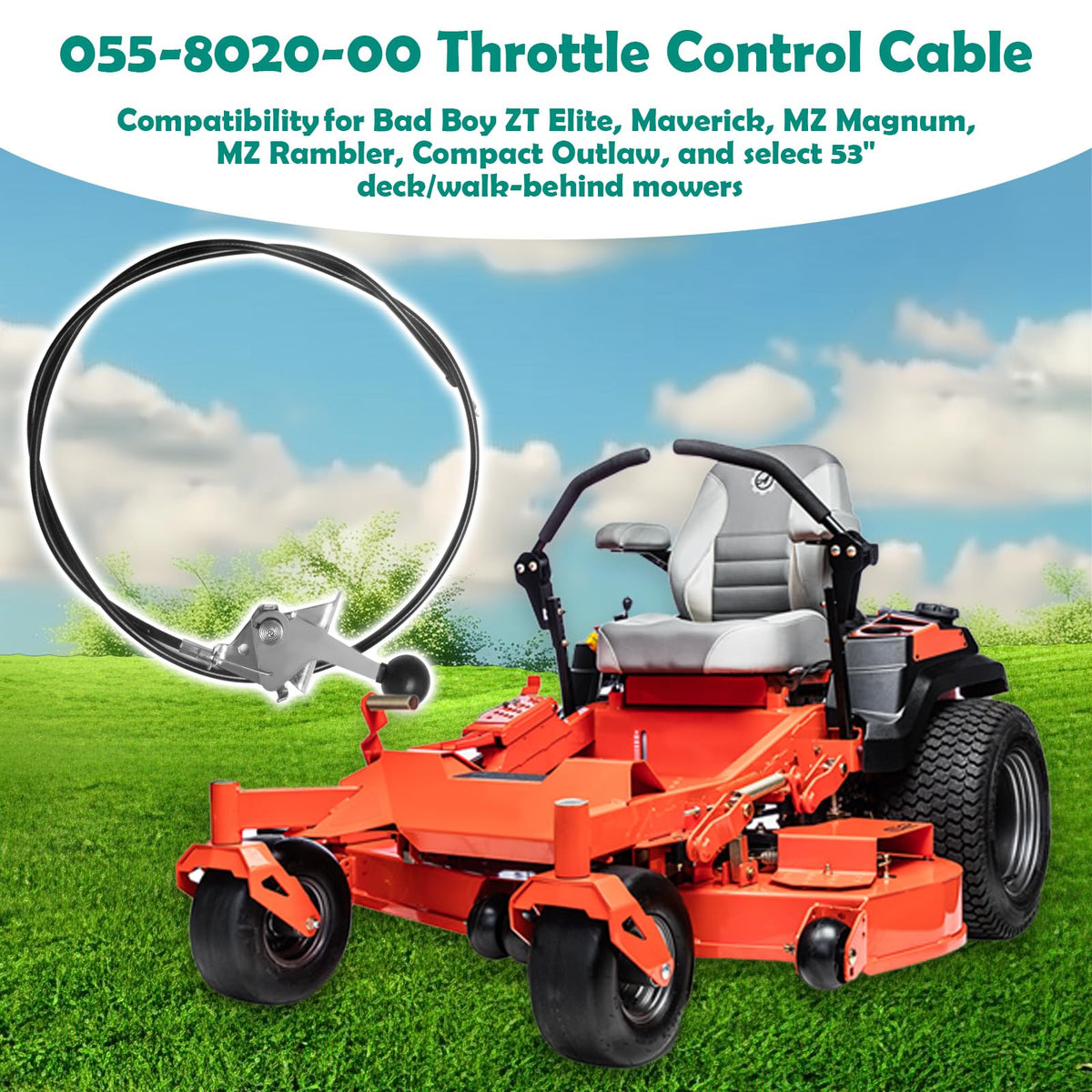 Showingo throttle cable features a protective rubber layer to reduce wear.