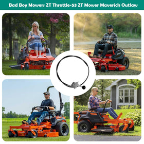 Showingo throttle cable in action on a lawn during cutting.