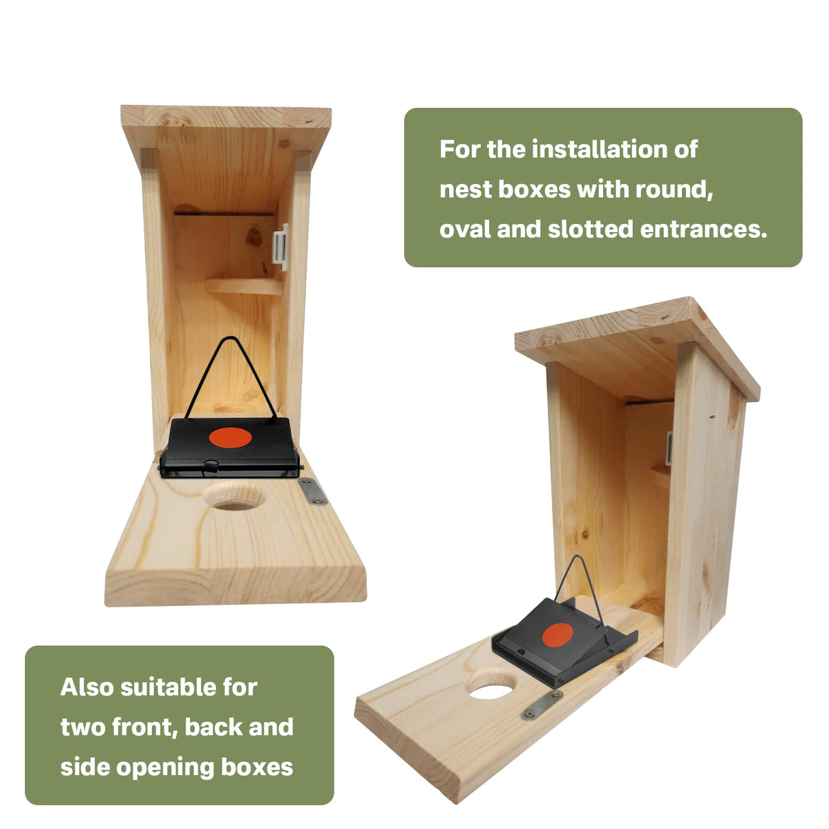 Showingo Van ERT sparrow trap with slot entrance supports wider openings up to 3.5-inch.