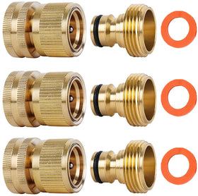 SHOWNEW quick-connect brass fittings for fast, leak-free hose setups.