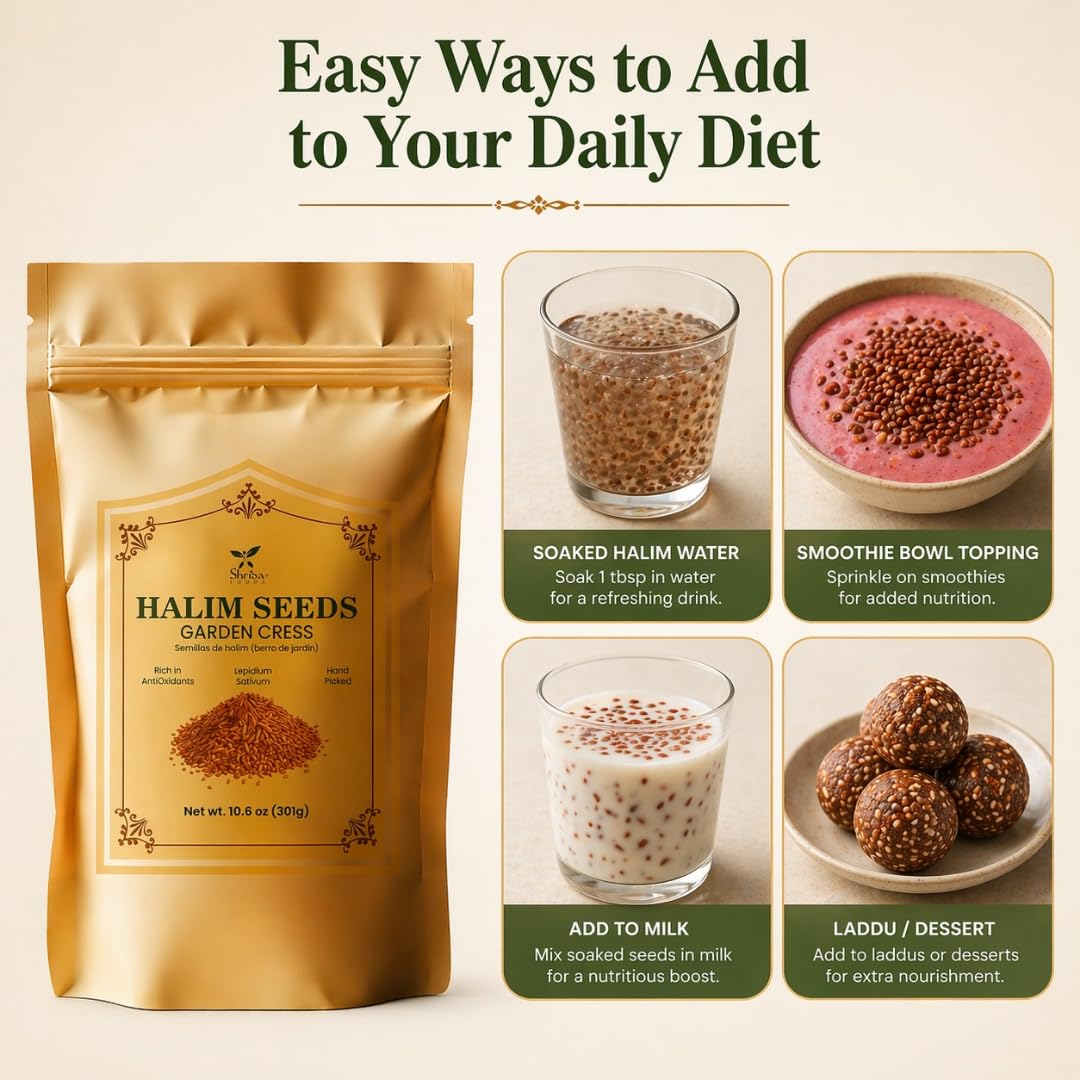 Measuring spoon with halim seeds for easy portions.