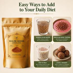 Measuring spoon with halim seeds for easy portions.