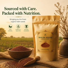 Resealable Shrida bag keeps halim seeds fresh and gluten-free.