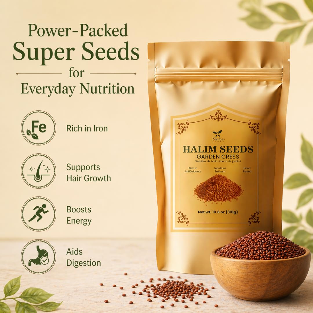 Halim seeds added to a smoothie for extra fiber and digestion support.
