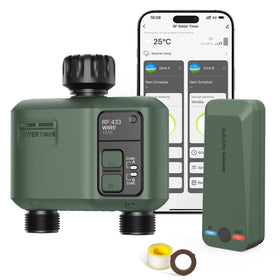 Shrivee WiFi water timer 2-zone enables remote irrigation control via app