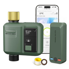 Shrivee wifi water timer on garden hose enables remote watering control