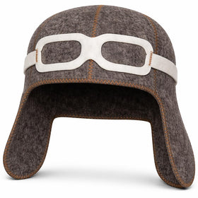 SHSH Pilot sauna hat in aviator wool for men, stylish and heat-friendly for saunas