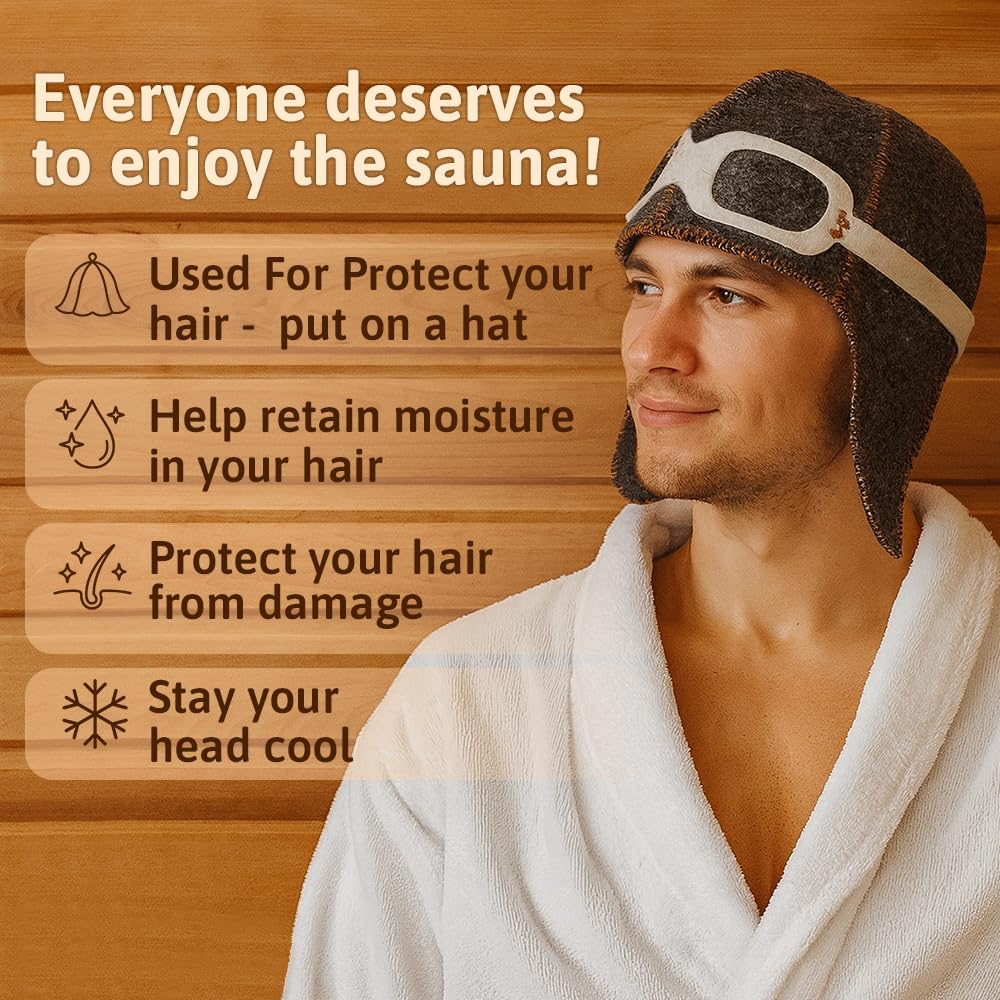 SHSH Pilot sauna hat offers cool comfort during intense heat sessions