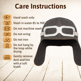 SHSH Pilot wool hat with 2-2.5 mm thickness for warmth without bulk