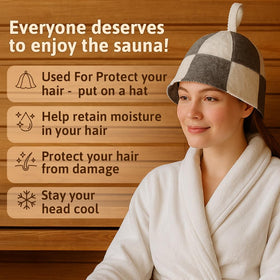 SHSH Trade Group wool sauna hat stitching detail for durability