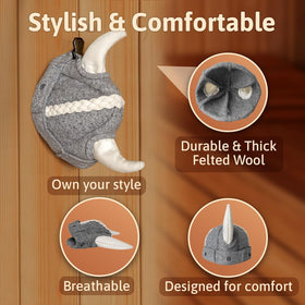 SHSH Viking sauna hat gray back view demonstrates full coverage for heat protection