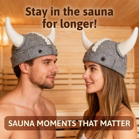 SHSH Viking sauna hat gray material-closeup highlights soft felt texture