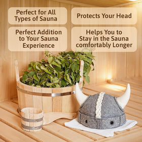 SHSH Viking sauna hat gray size-label confirms standard fit