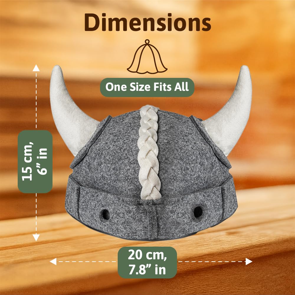SHSH Viking sauna hat gray top view reveals compact felt construction