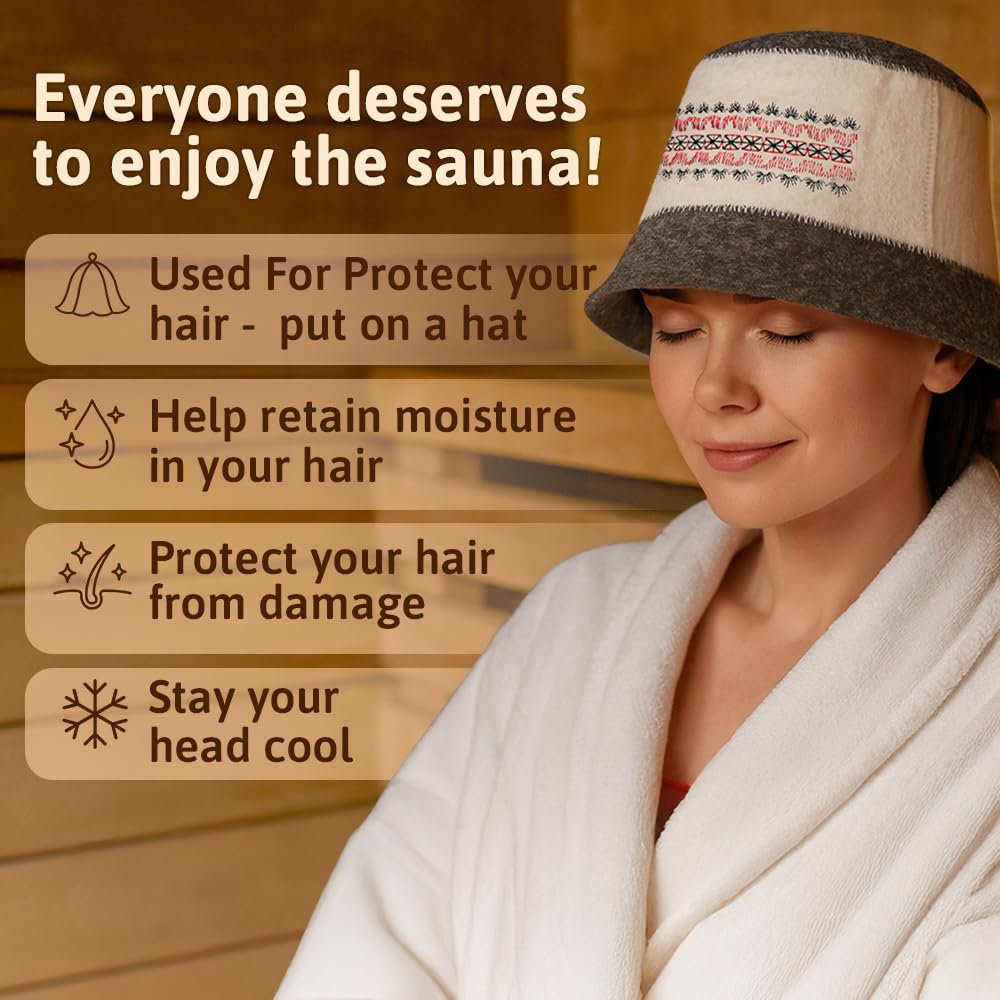 SHSH bucket-style sauna hat suitable for both women and men.
