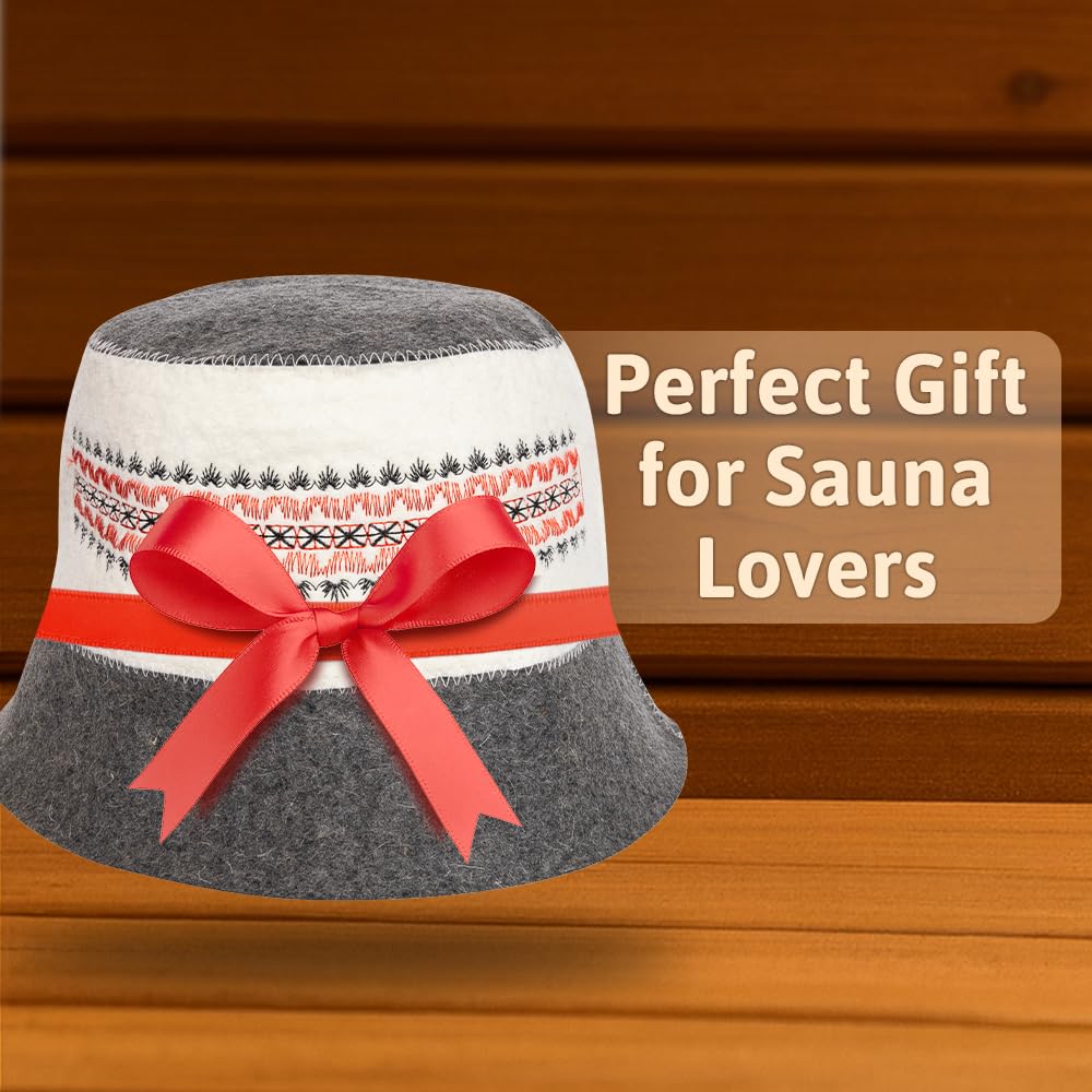 SHSH gift-ready Ukrainian wool sauna hat for thoughtful presents.